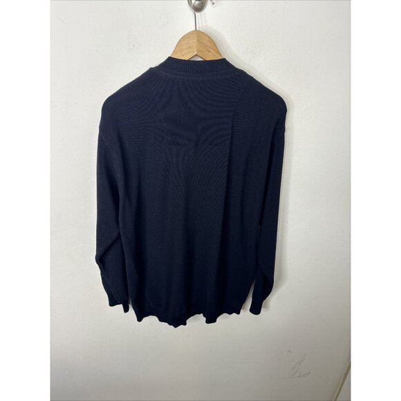 Green Coast Yachting Men M Blue Cardigan Merino Wool Blend Preppy Sailing Italy - Picture 4 of 8